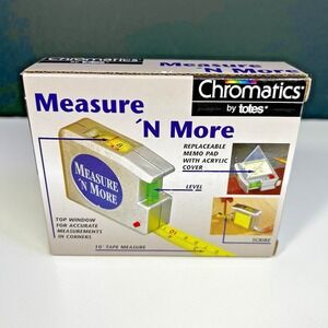 Chromatics by Totes Measure N More 10ft Tape Measure Level Scribe Memo Pad NOS